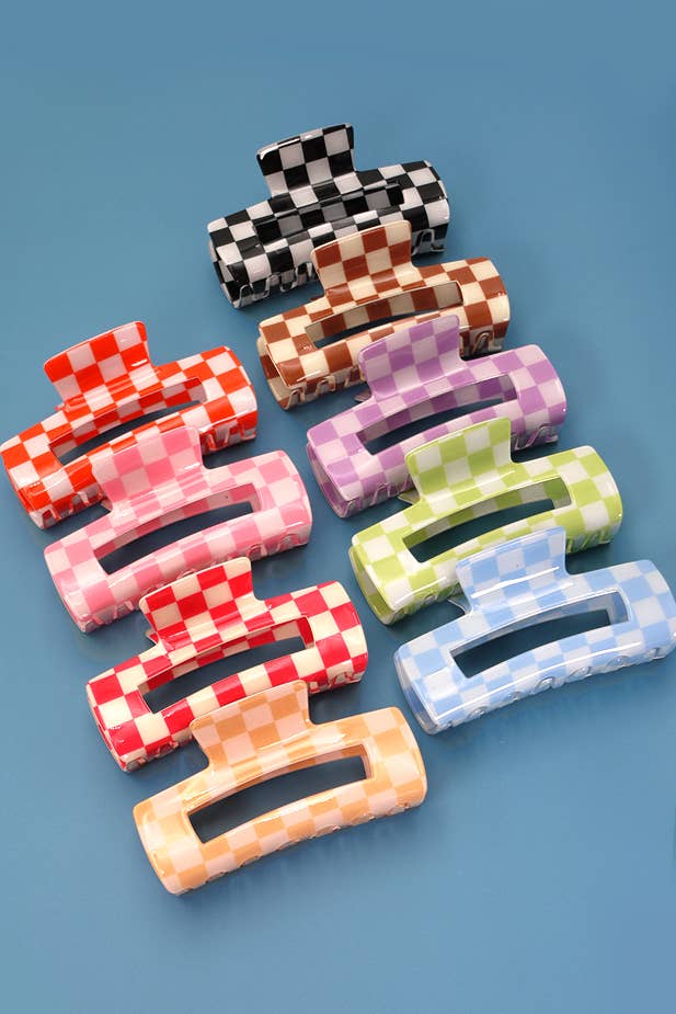 Resin Checker Hair Clip