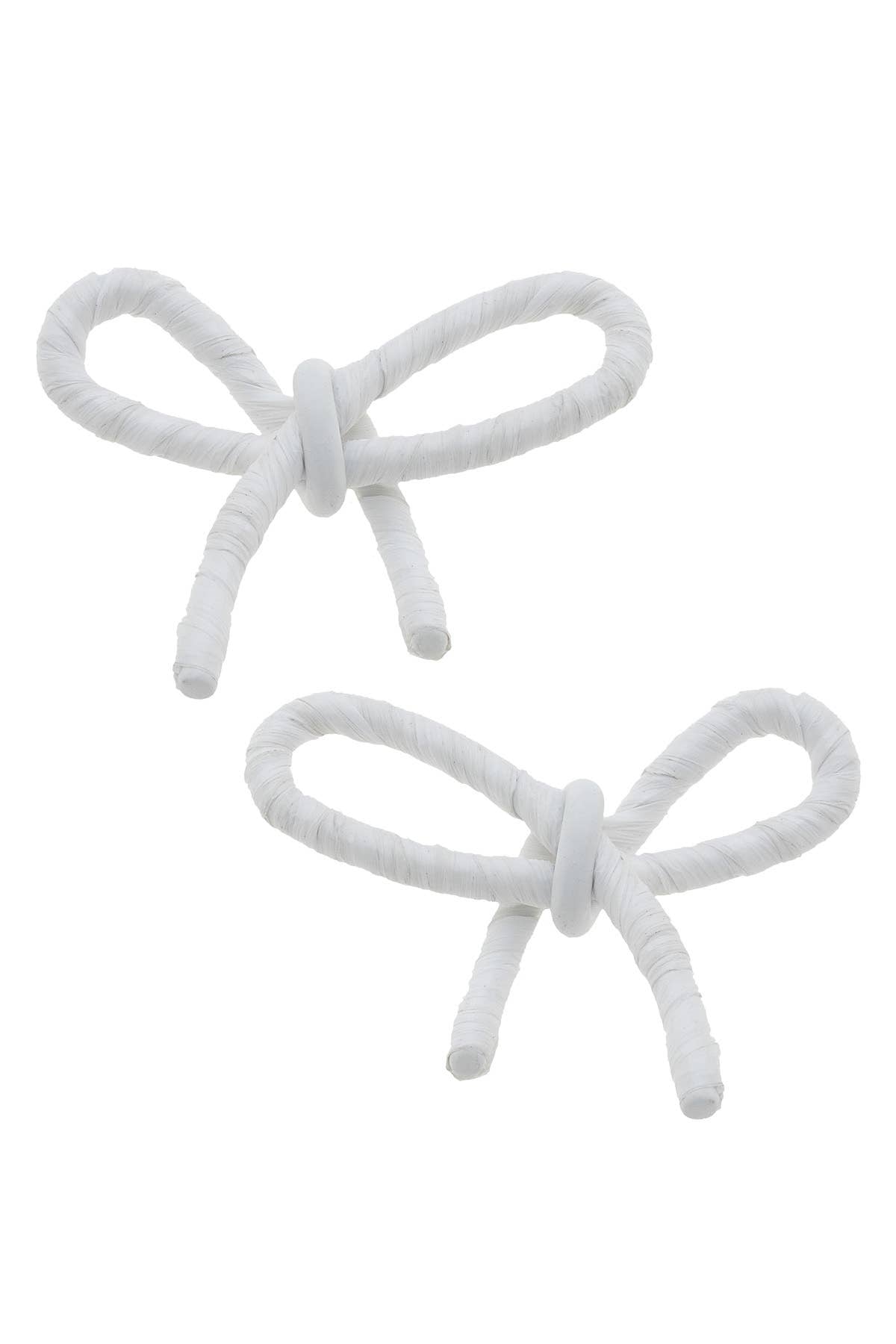 Kendall Raffia Tied Bow Earrings