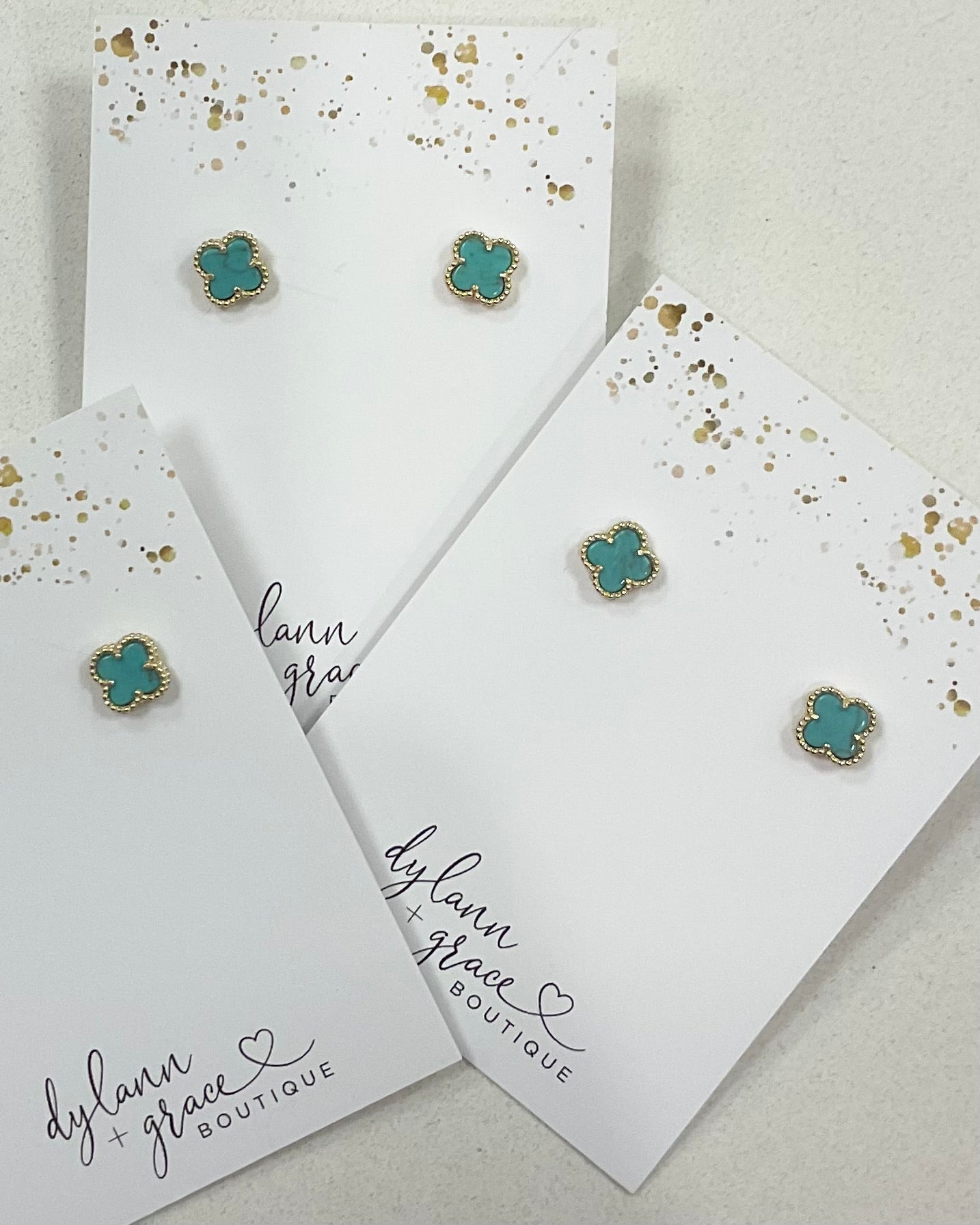 D+G Mother of Pearl Clover Studs