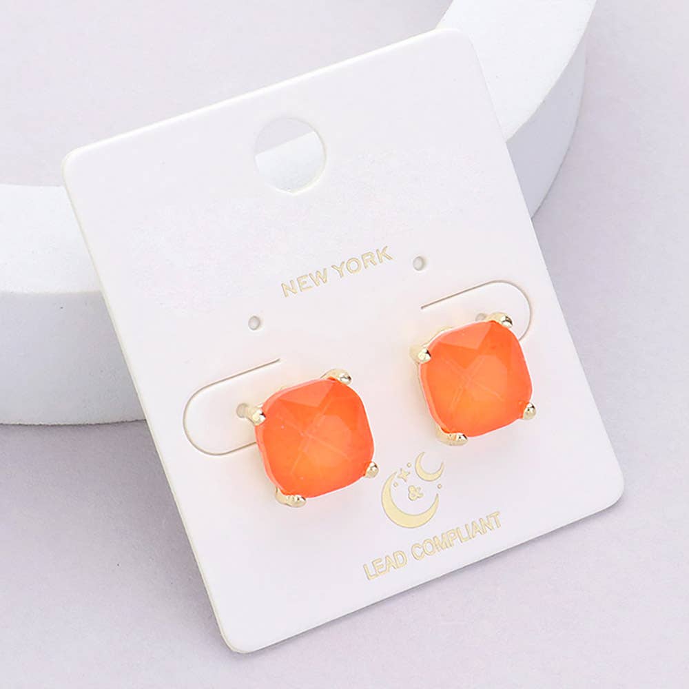Cushion Stud Earrings