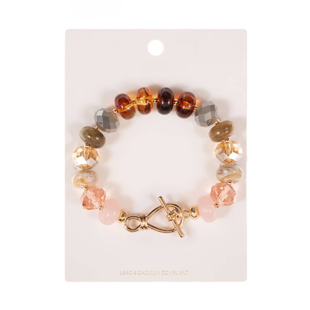 Ombre Chunky Beaded Stretch Bracelet