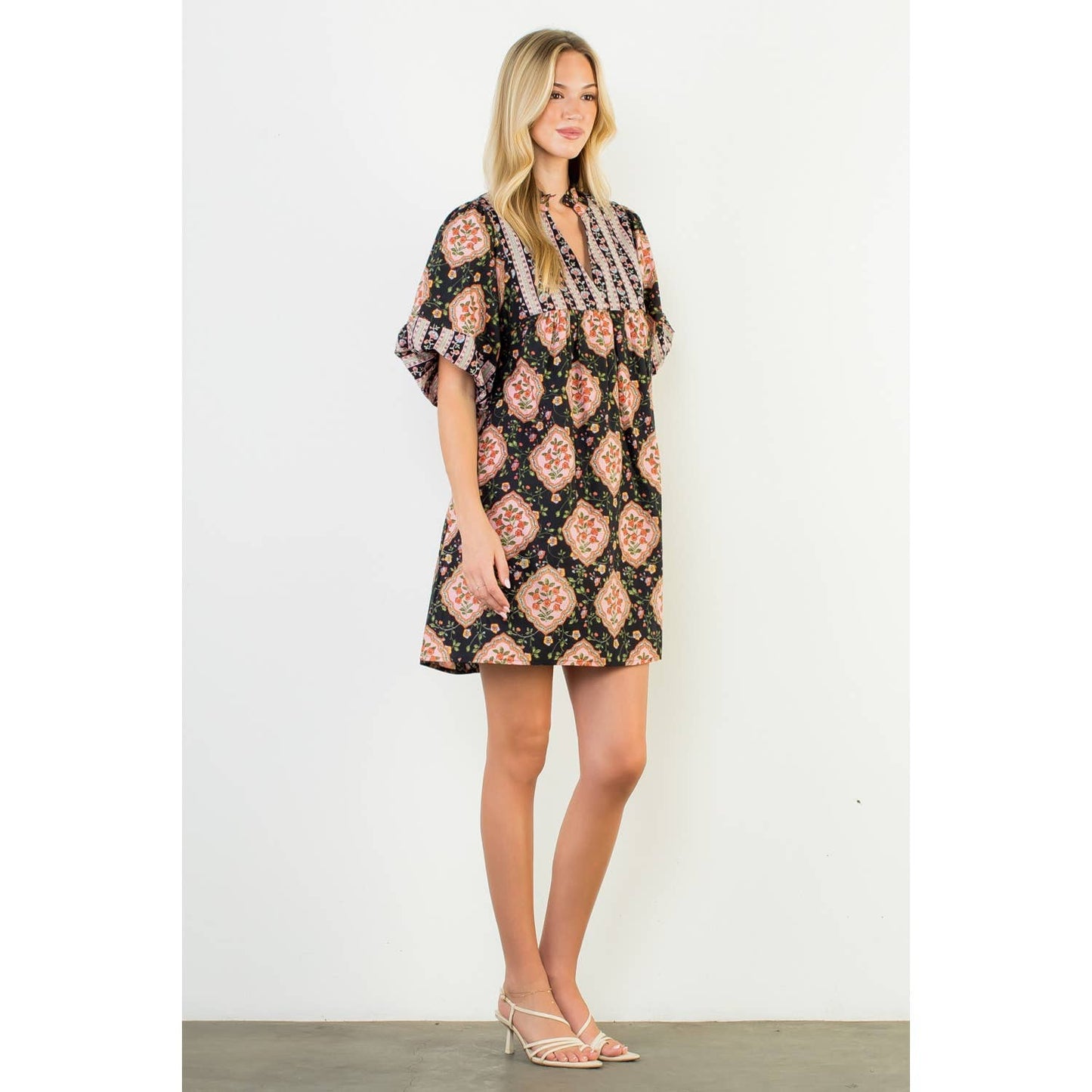 THML Puff Sleeve Floral Dress