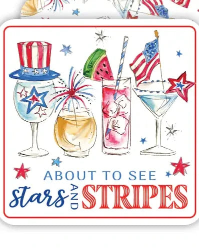 Patriotic Cocktails Square Coaster