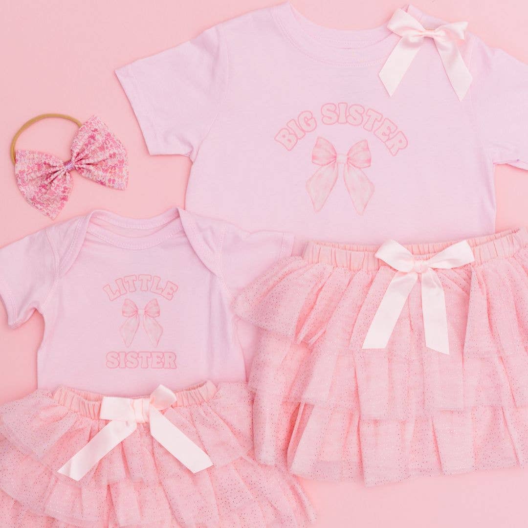 Little Sister Bow Short Sleeve Onsie