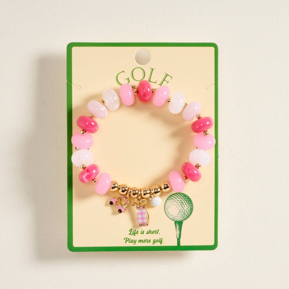 Golf Charm Beaded Bracelet