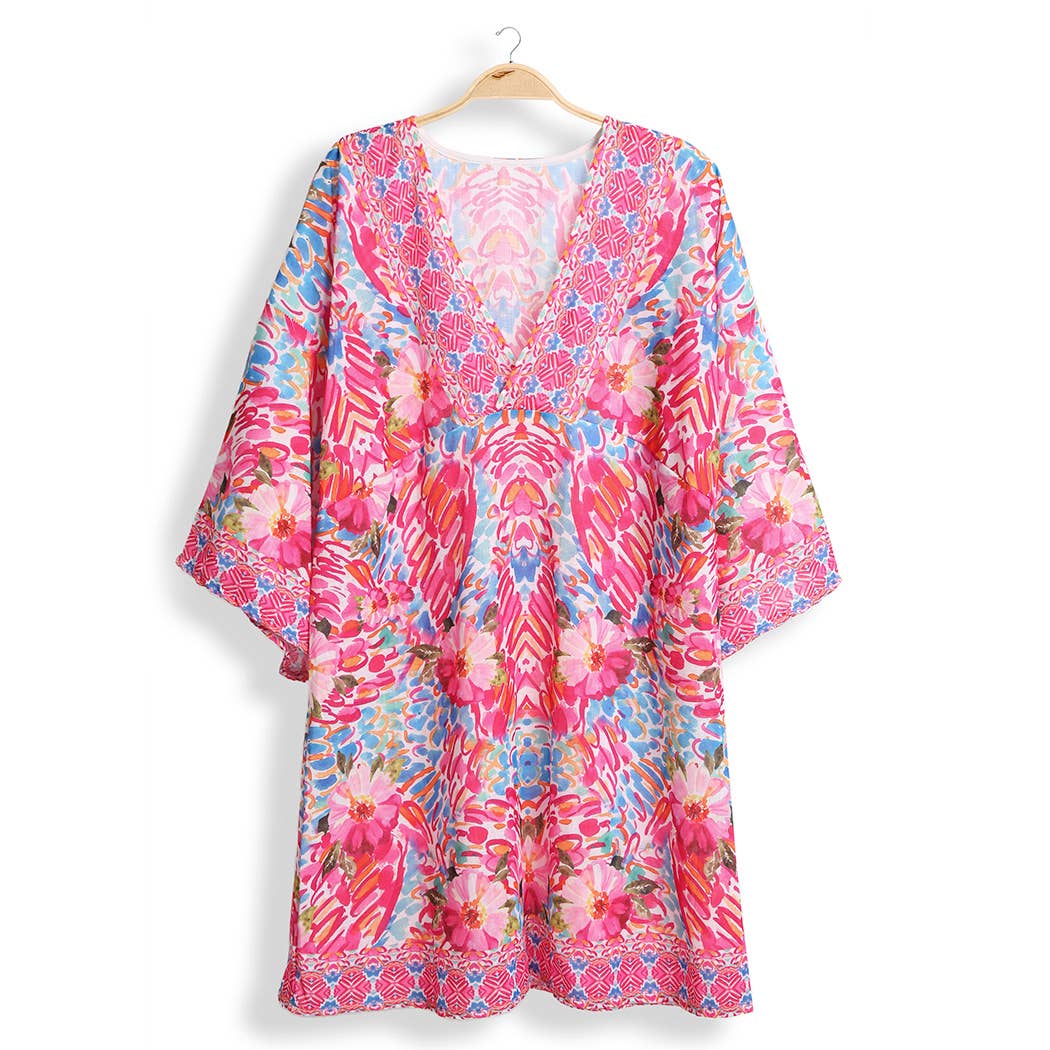 Floral Print Summer Cover-Up Dress