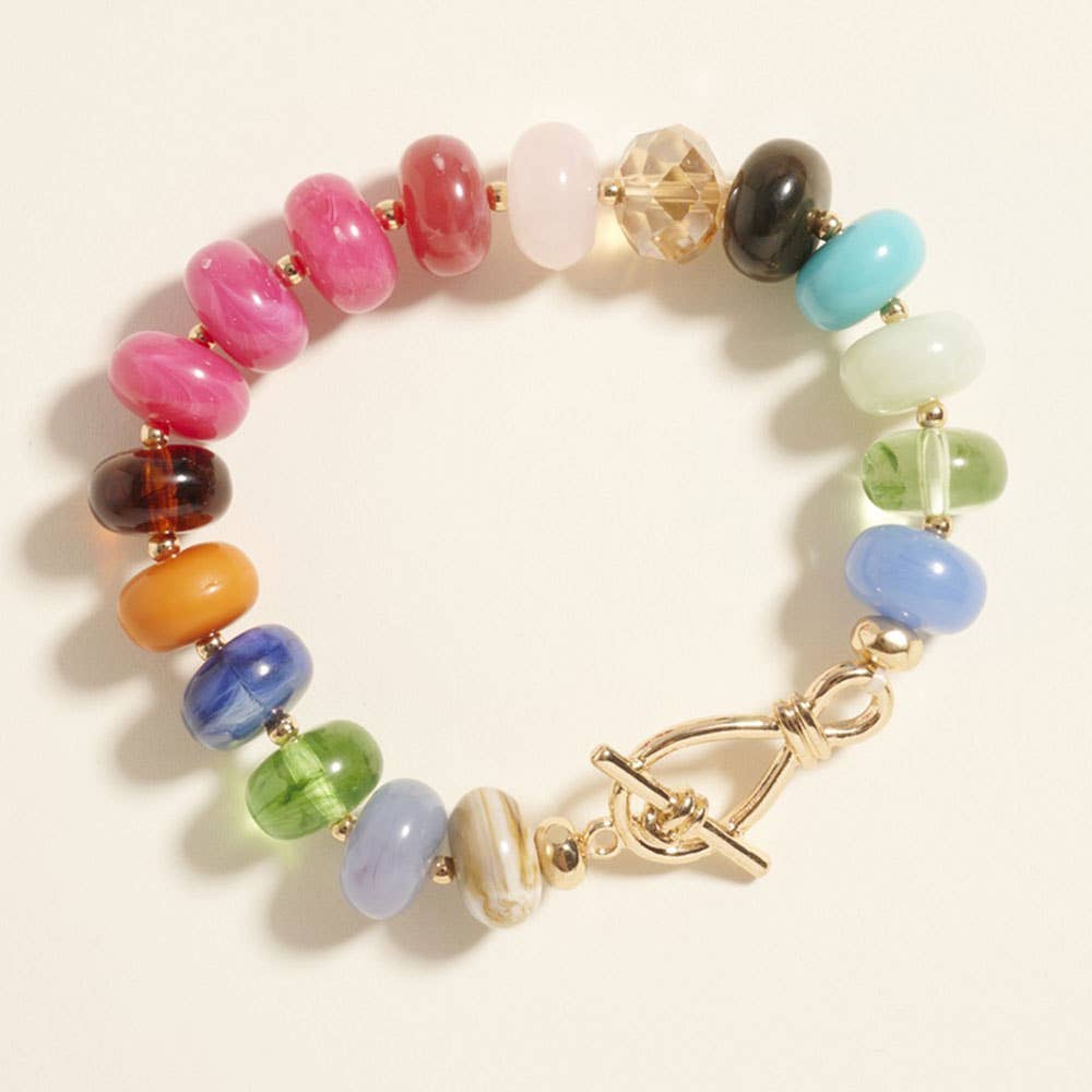 Ombre Chunky Beaded Stretch Bracelet