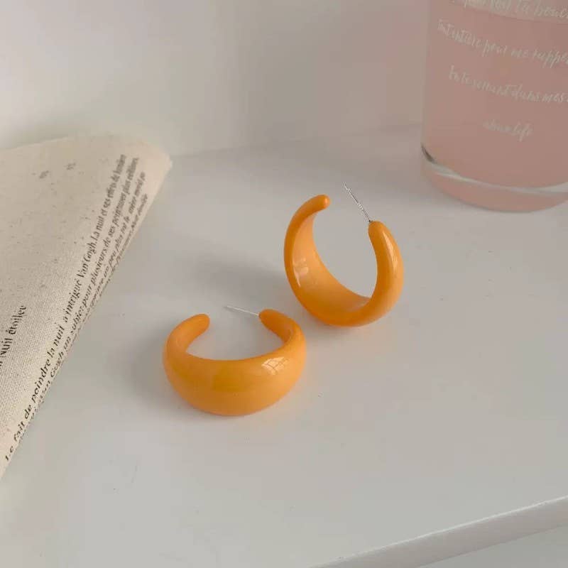 Acrylic Chunky Hoop Earrings