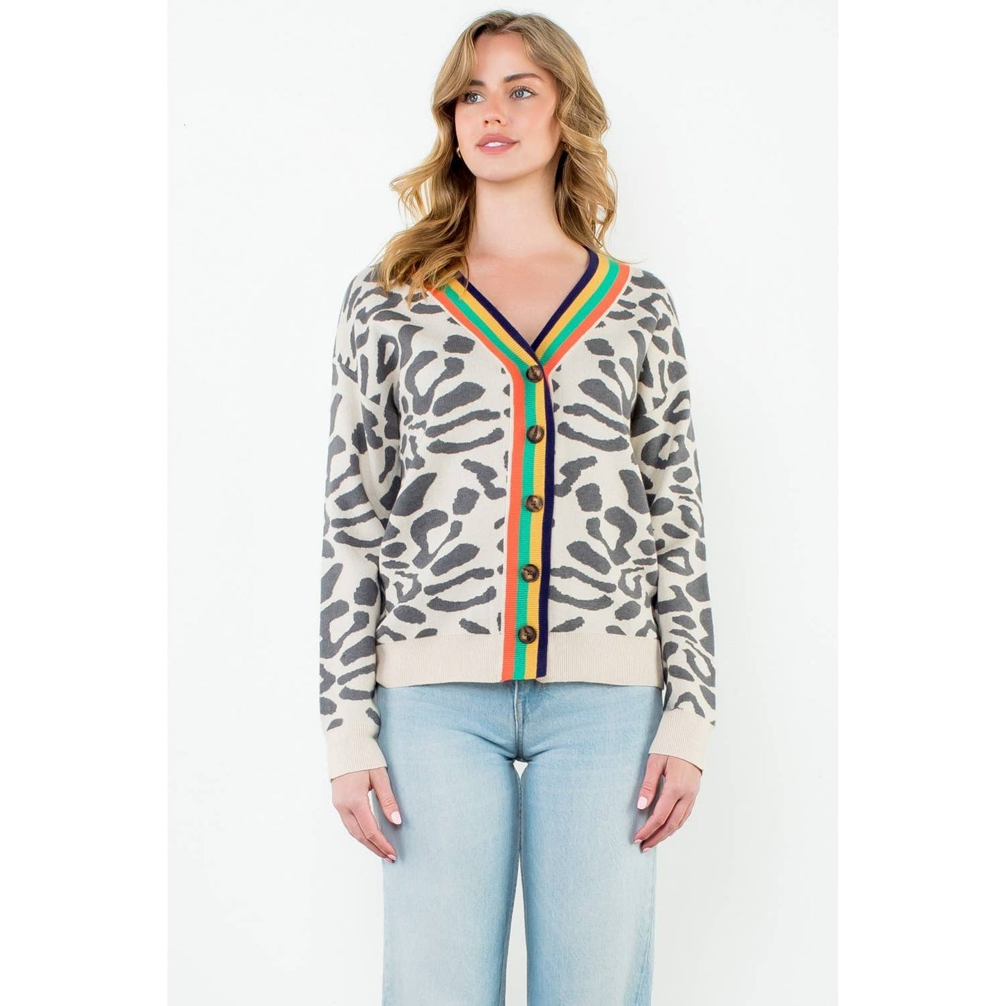 THML Leopard Button Up Cardigan