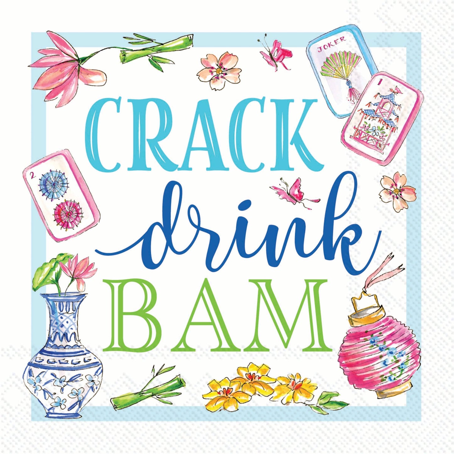 Mahjong Crack Drink Bam Paper Napkins
