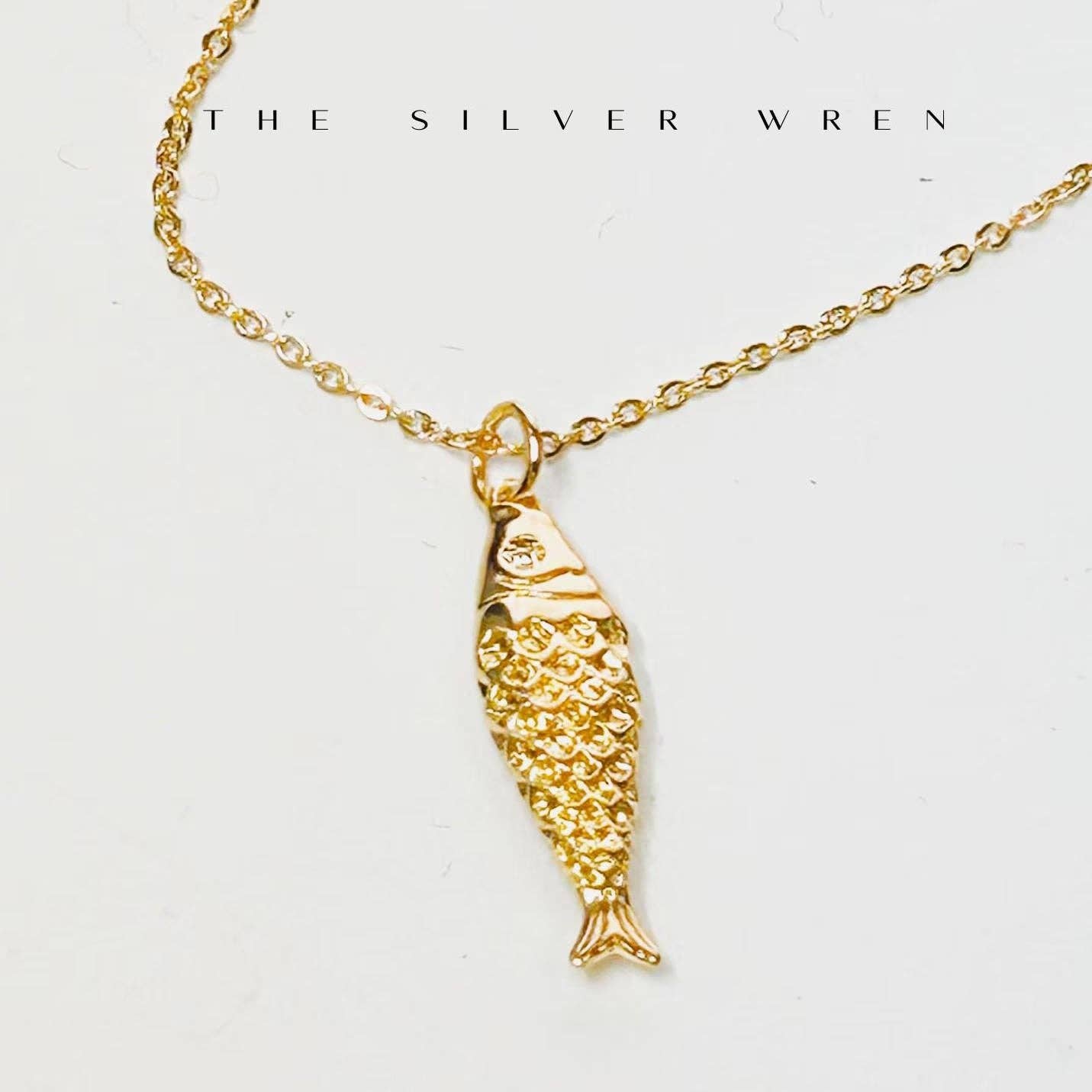 Gold Lucky Fish Pendant Necklace