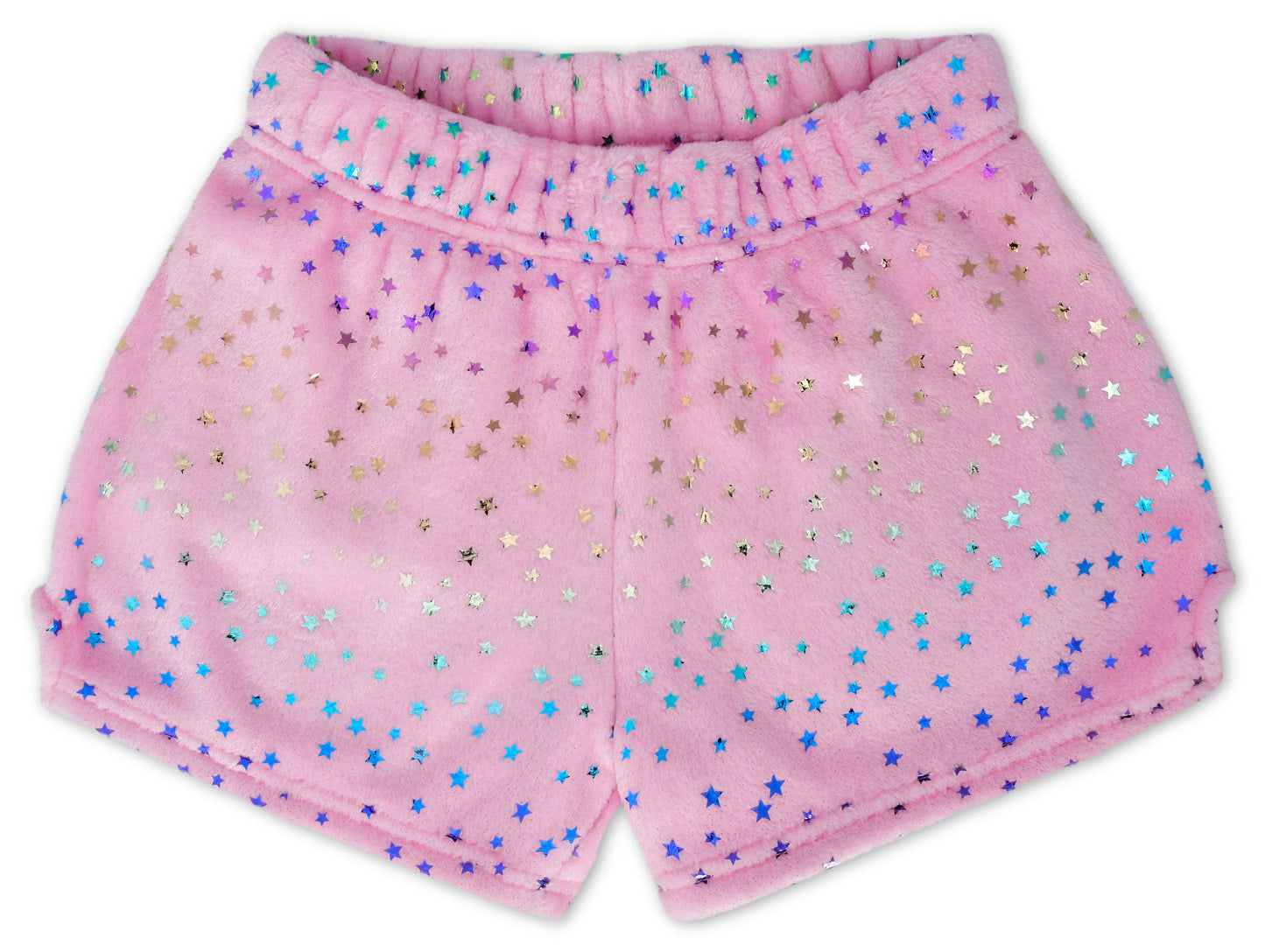 Pink Foil Stars Plush Shorts