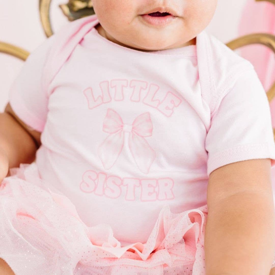 Little Sister Bow Short Sleeve Onsie