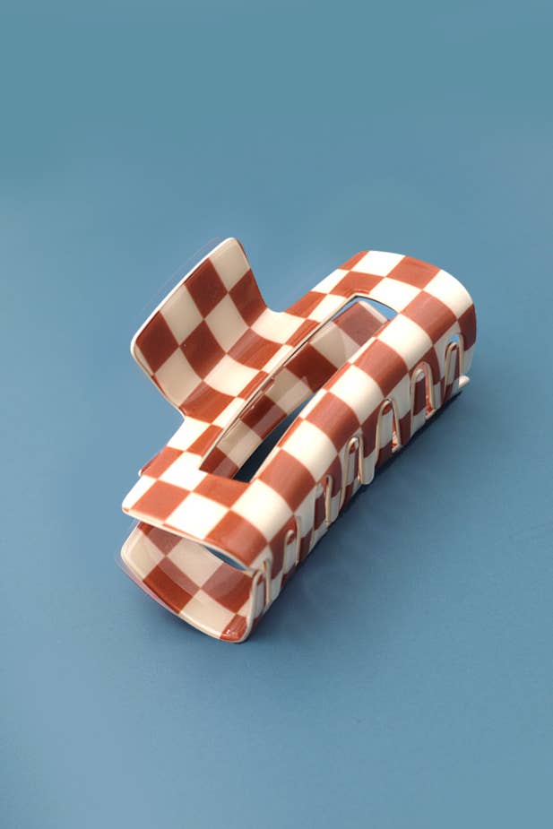 Resin Checker Hair Clip