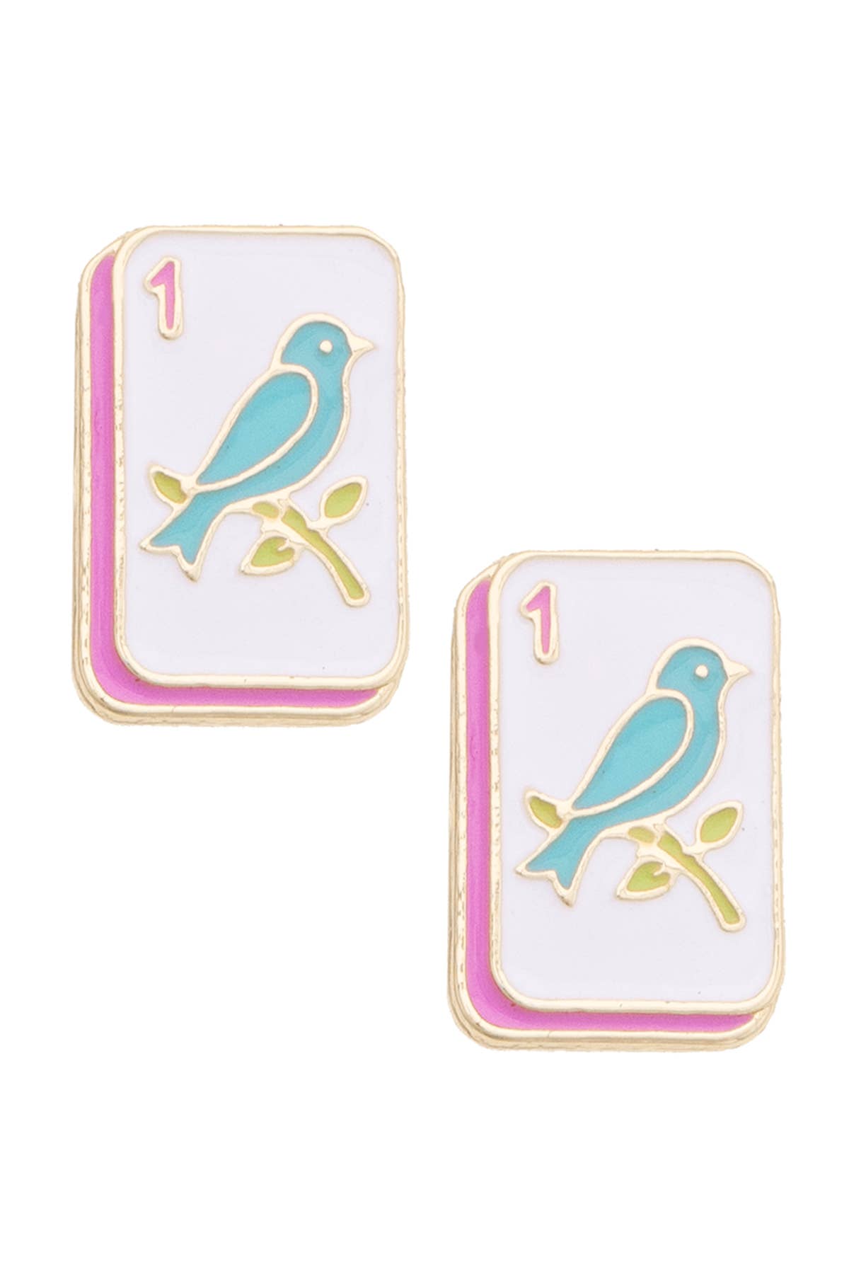Bird Bam Enamel Stud Earrings