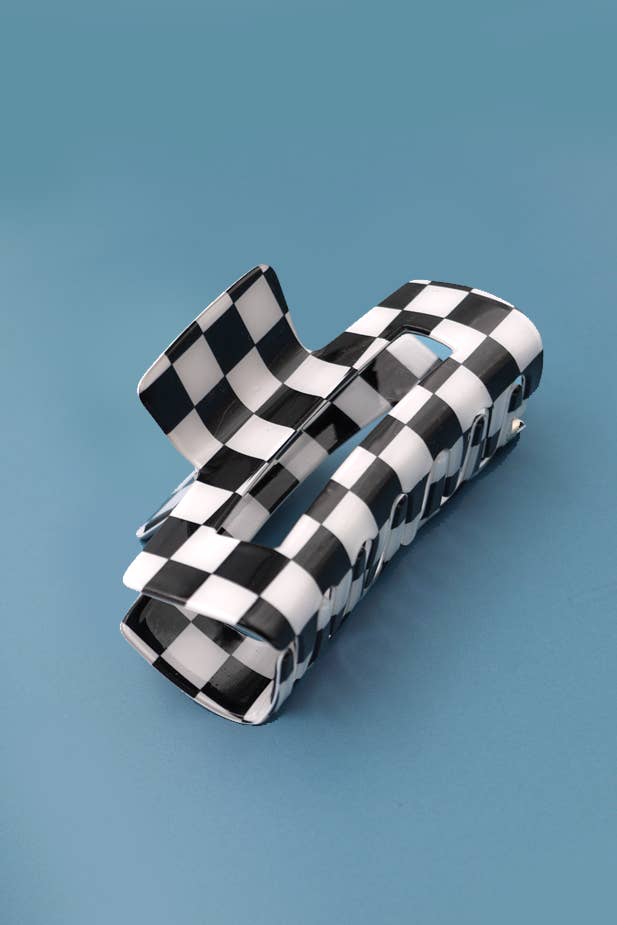 Resin Checker Hair Clip