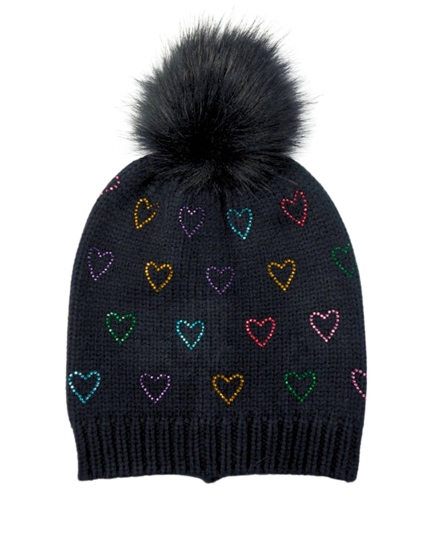 Julie & Judah Heart Rhinestone Beanie
