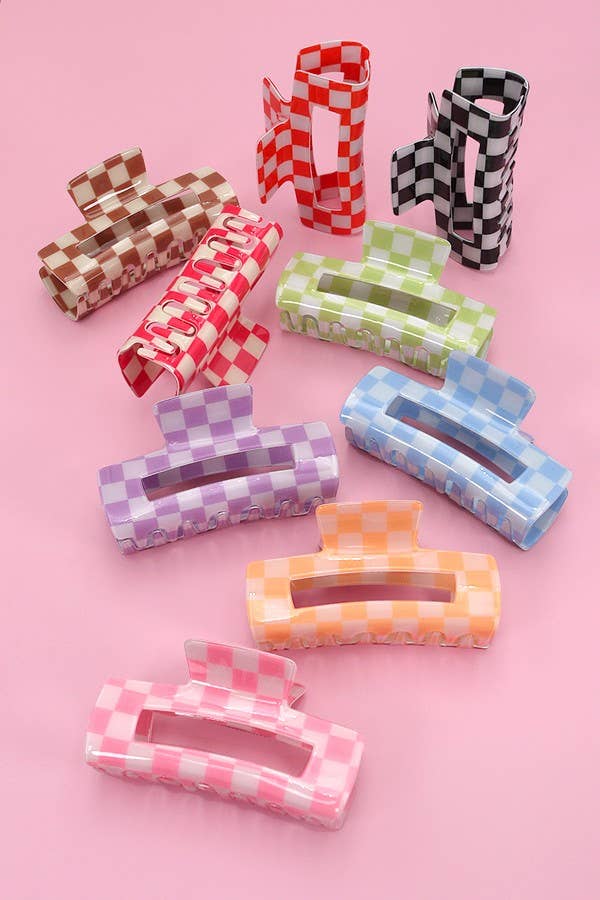 Resin Checker Hair Clip