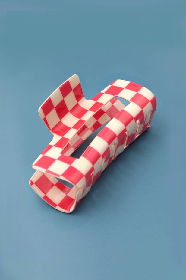 Resin Checker Hair Clip