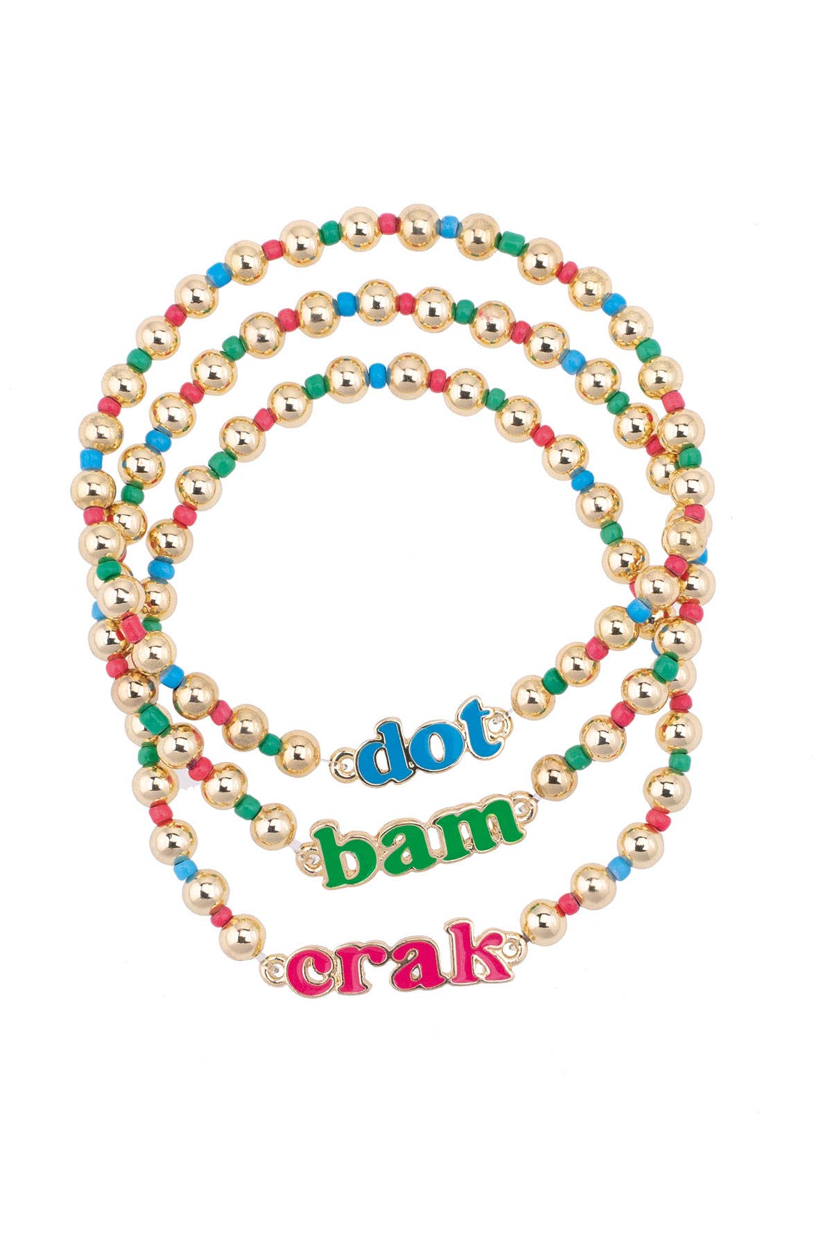 Mahjong Dot Crack Bam Beaded Stretch