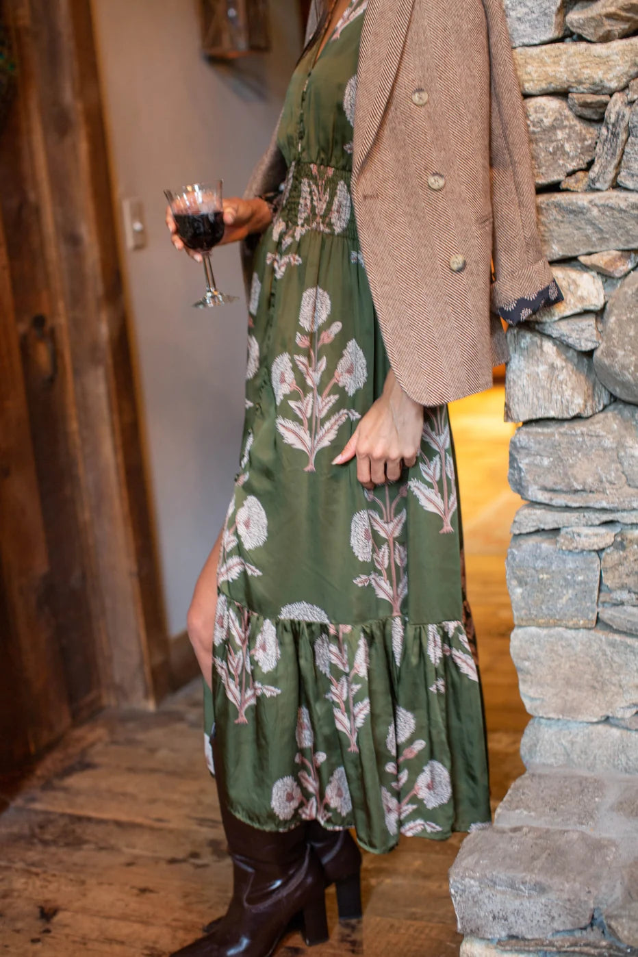 Marea Francesca Dress Olive Zinnia