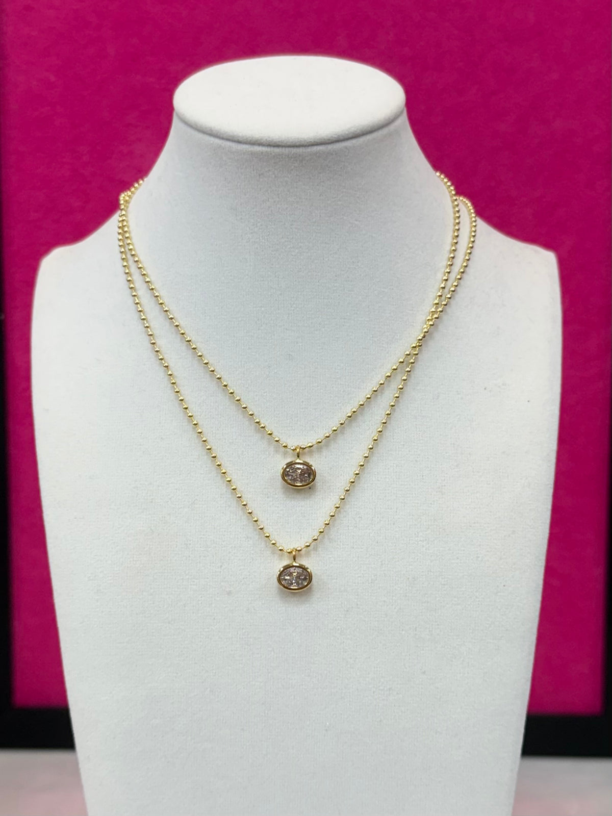 D+ G Oval CZ Necklace