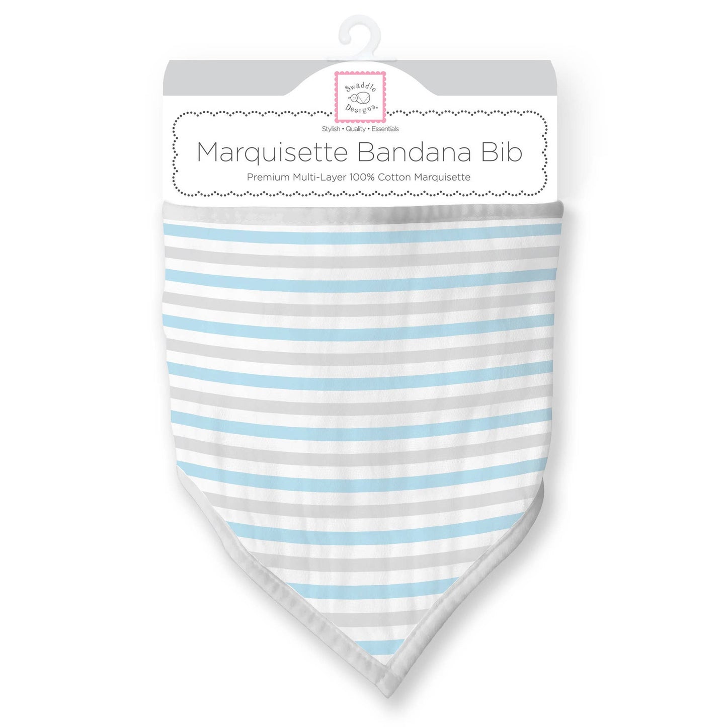 Pastel Pink Stripes Marquisette Bandana Bib