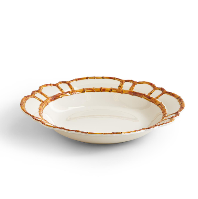 Two's Company Bamboo Melamine Touch Bowl
