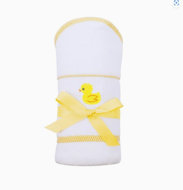 Smocked Hooded Baby Bath Towel
