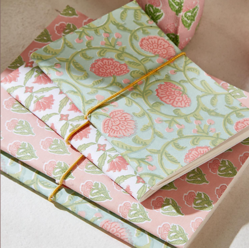 Two's Company Floral Block Print Notebook
