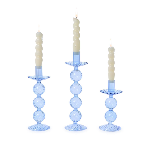 Two's Company Glass Candlestick Holders