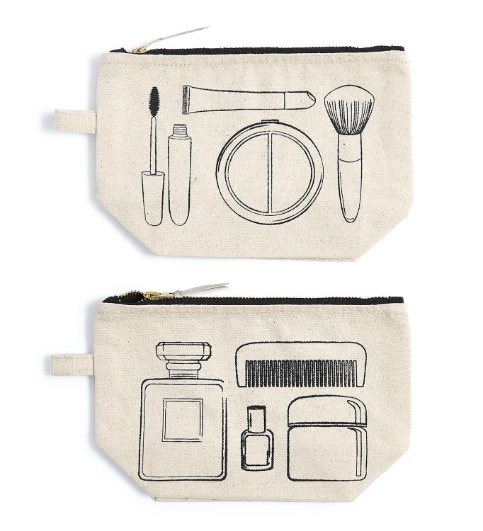 Two's Company Sketch Motif Pouch
