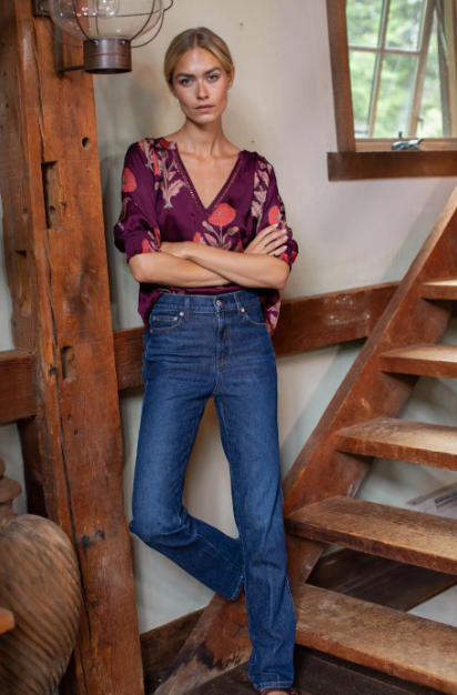 Marea Wynona Top Burgundy Zinnia