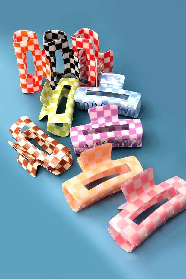 Resin Checker Hair Clip