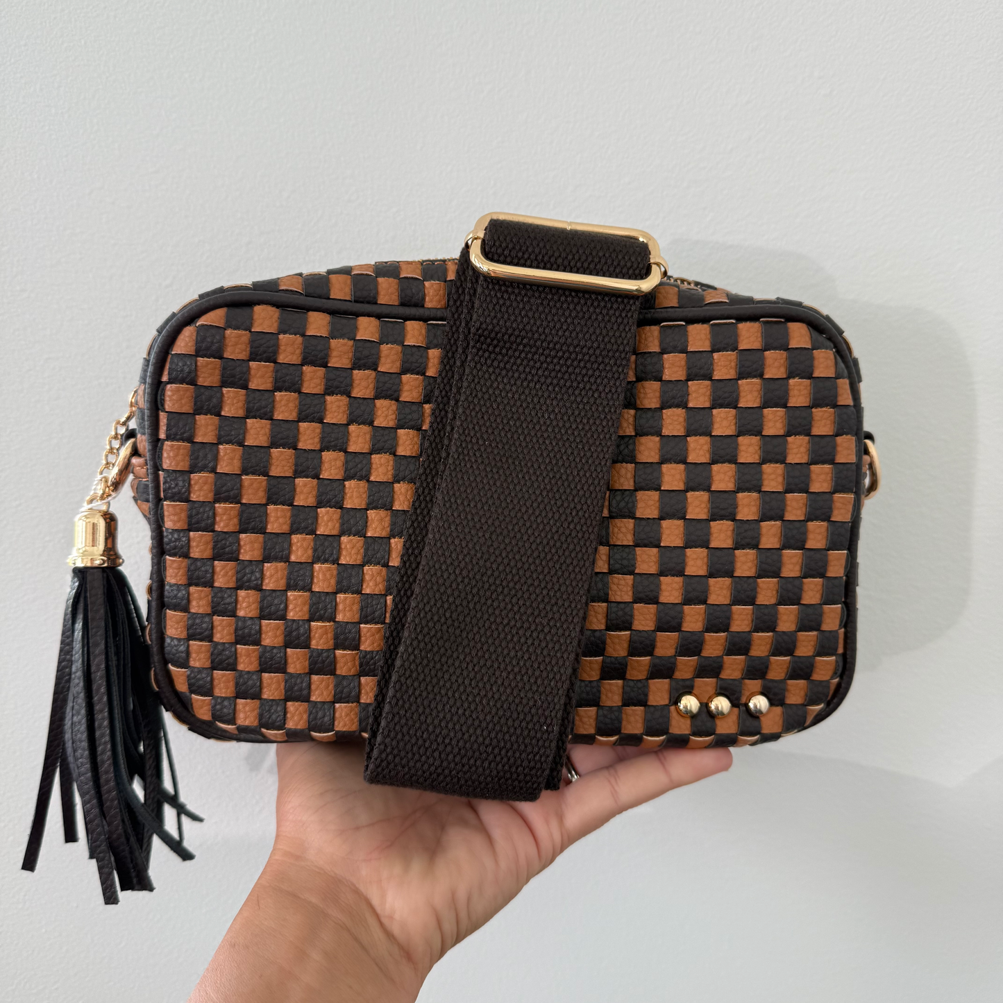 Woven Willow Camera Crossbody Bag