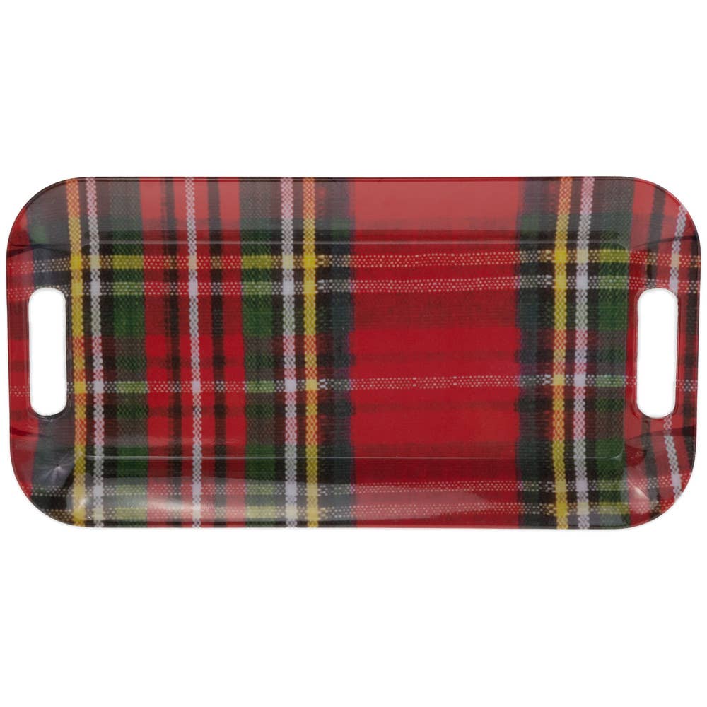 Plaid Melamine Tray