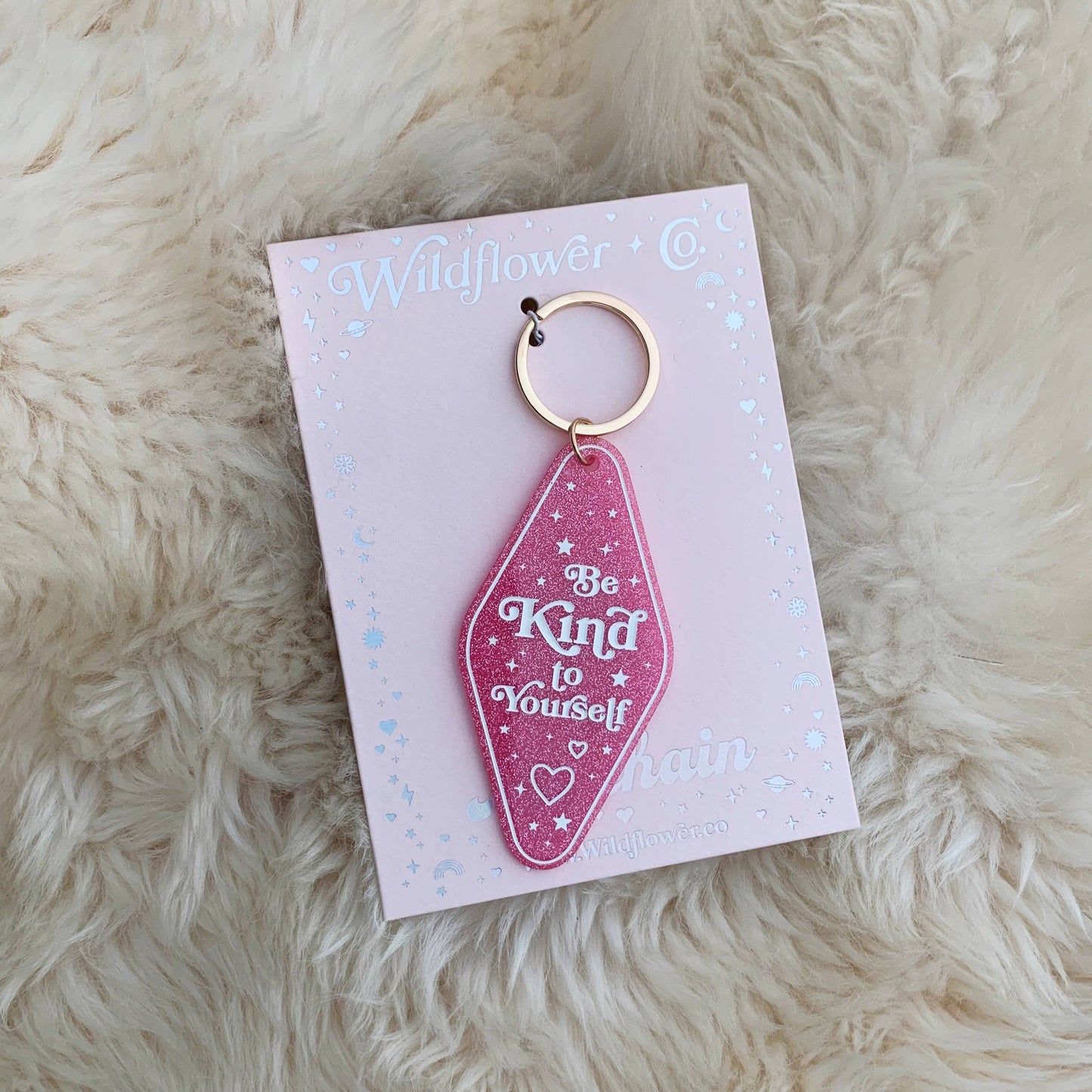 Positive Affirmation Glitter Motel Keychain