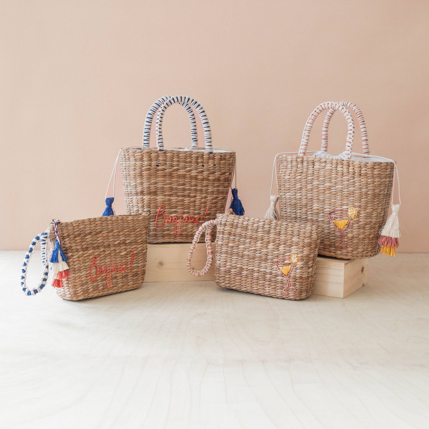 Woven Wristlet and Embroidered Cocktail