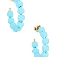 Small Matte Resin Beaded Hoop Earring