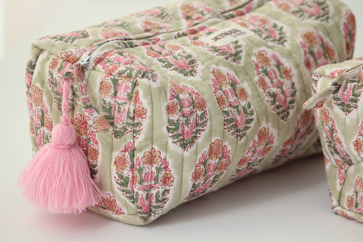 Pistachio Quilted Travel Pouch