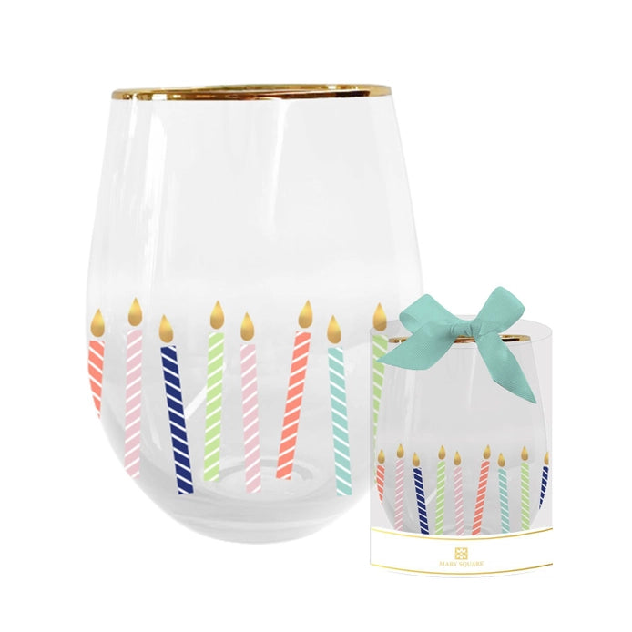 Birthday Candle Stemless Wine Glass