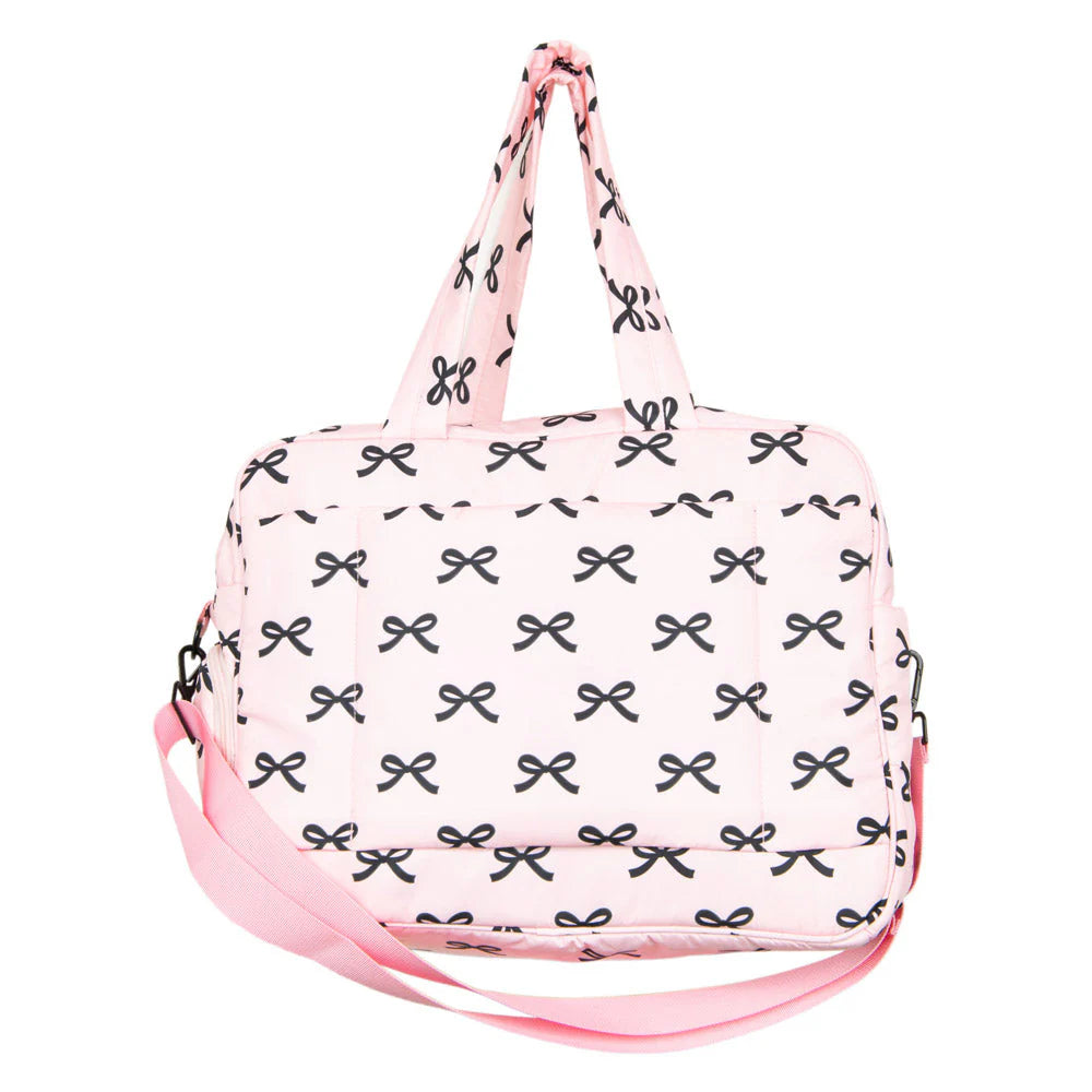 Black & Pink Bows Duffel Weekender