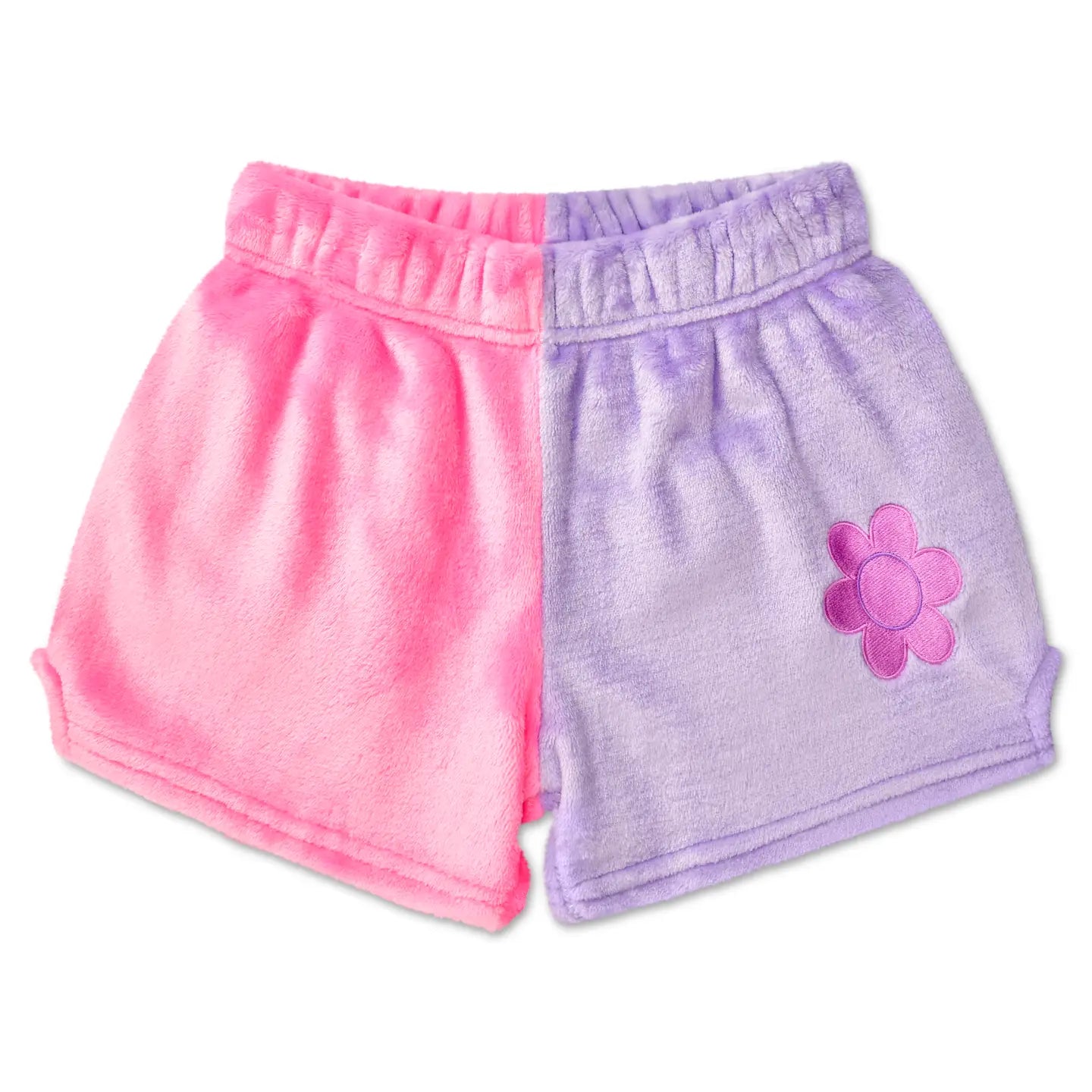 Pink/Purple Color Block Plush Shorts