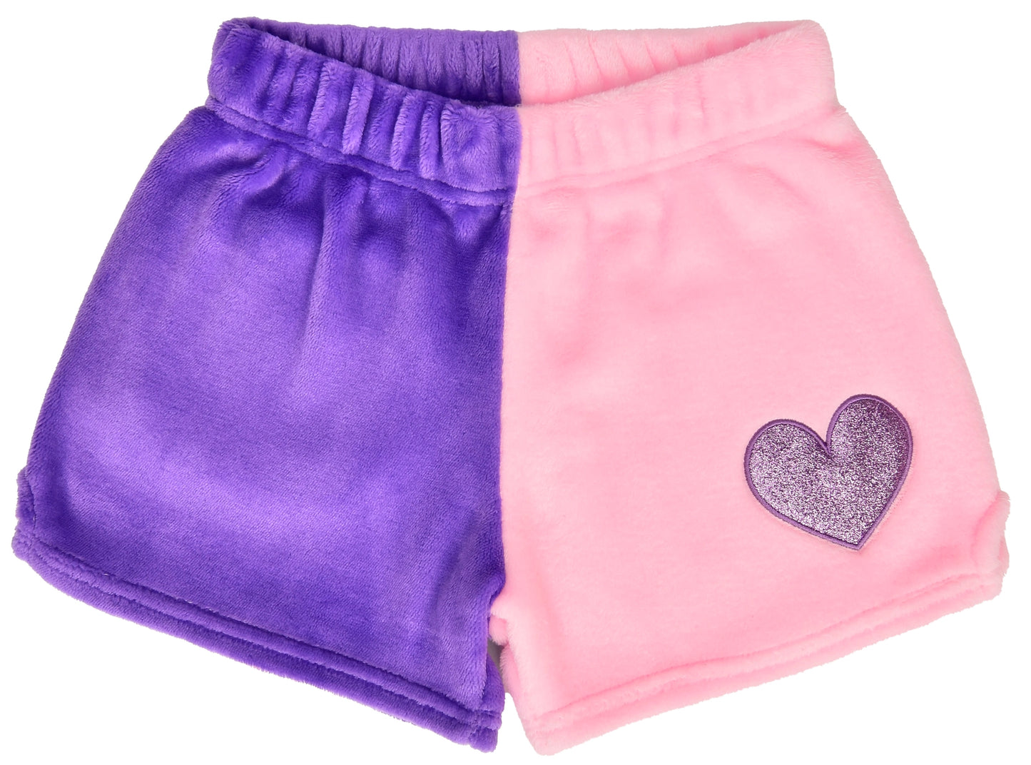 Pink/Purple Color Block Plush Shorts