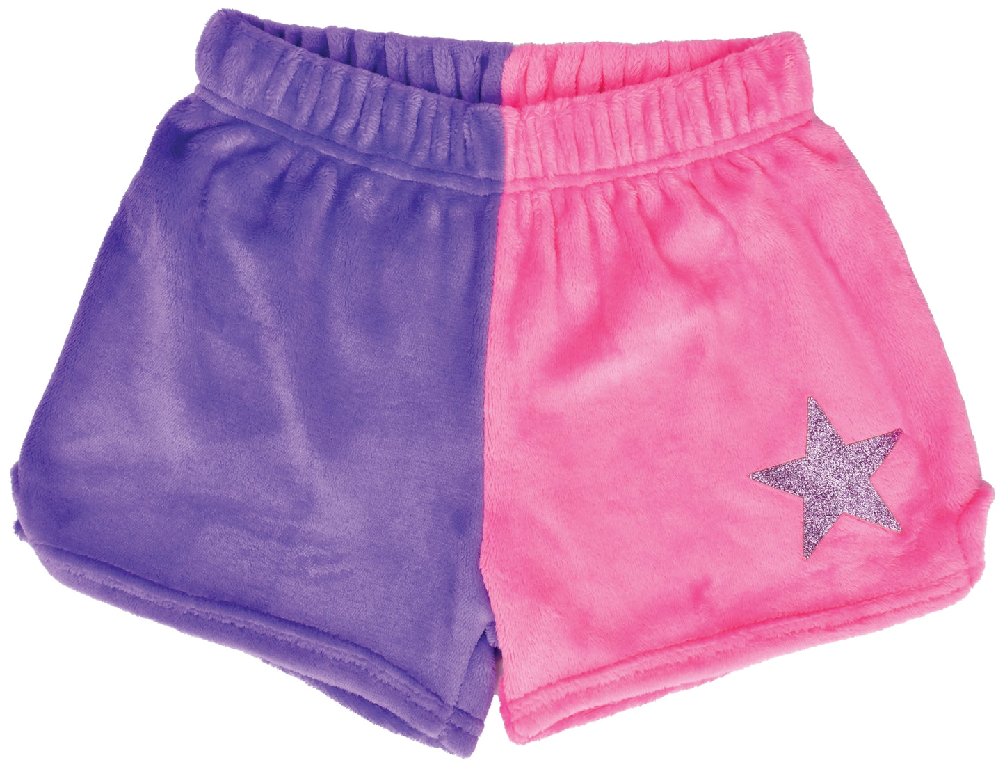 Pink/Purple Color Block Plush Shorts