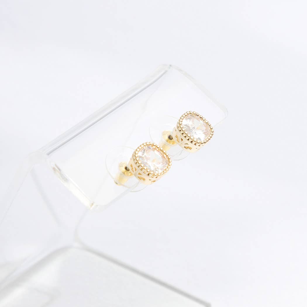 Rhinestone Post Earrings