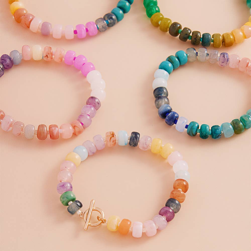 Small Ombre Beaded Stretch Bracelet
