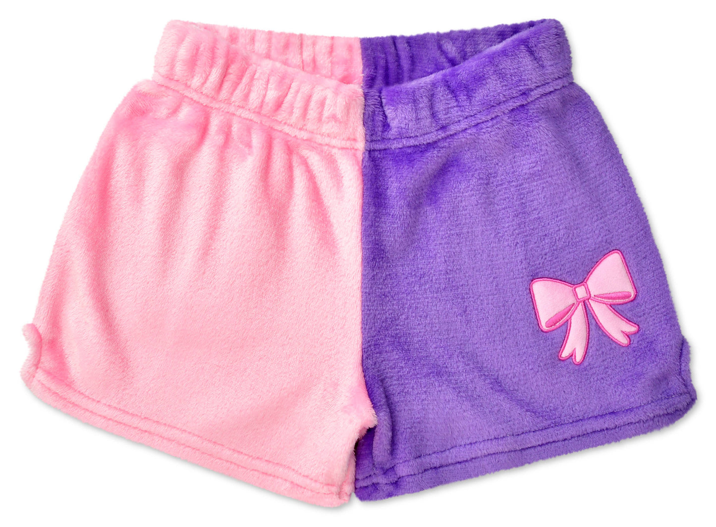 Pink/Purple Color Block Plush Shorts