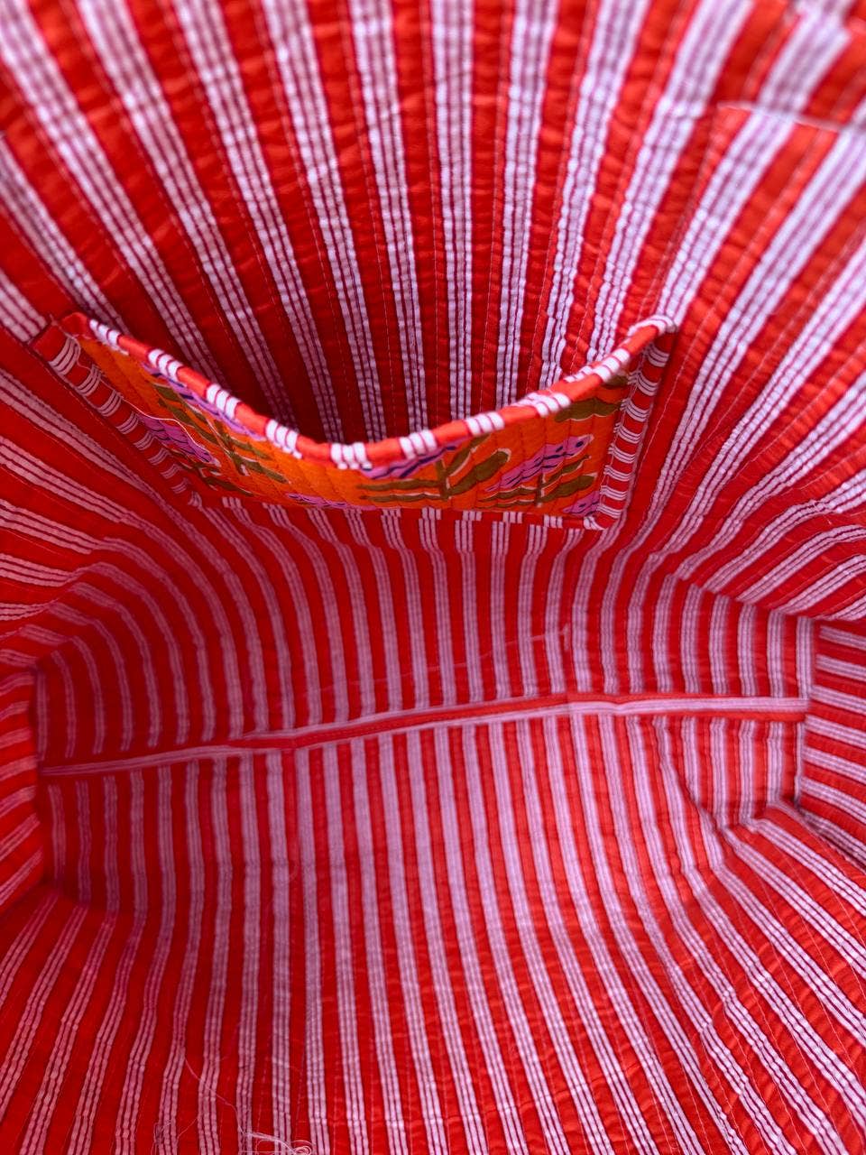 Orange Block Print Tote