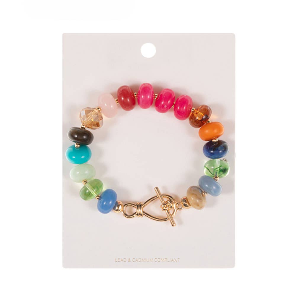 Ombre Chunky Beaded Stretch Bracelet